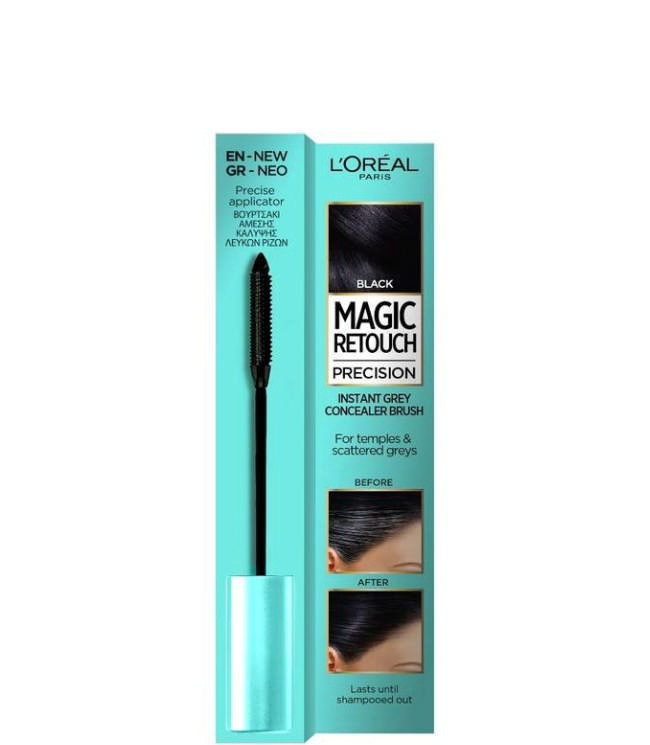 L'Oreal Paris Magic Retouch Precision Instant Grey Concealer Brush - Black, 8 ml.