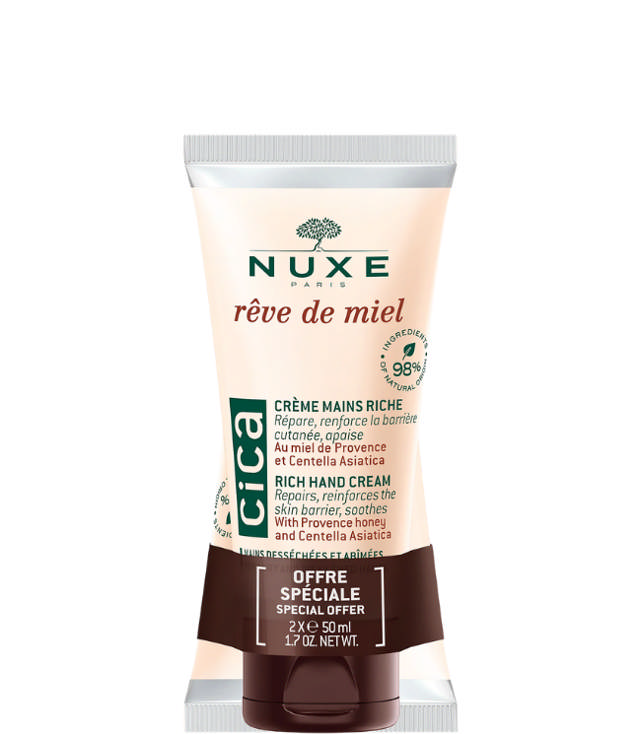 Nuxe Reve De Miel Cica Hand Cream Duopack, 2 x 50 ml.
